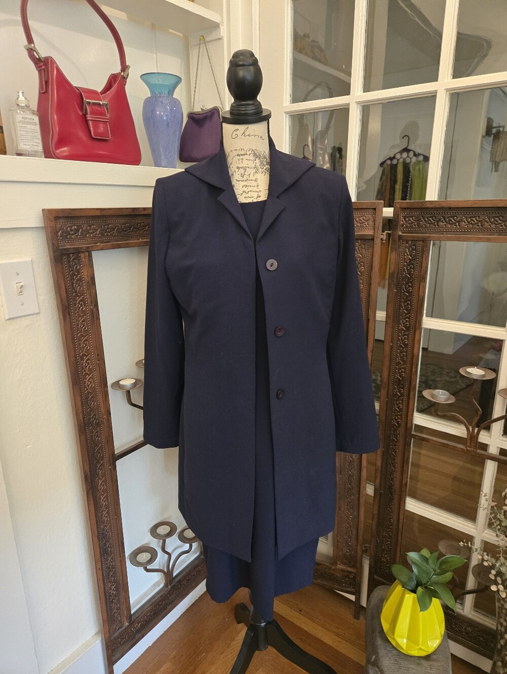 Amanda Smith Navy Blazer/Sheath Dress Suit, Sz 6
